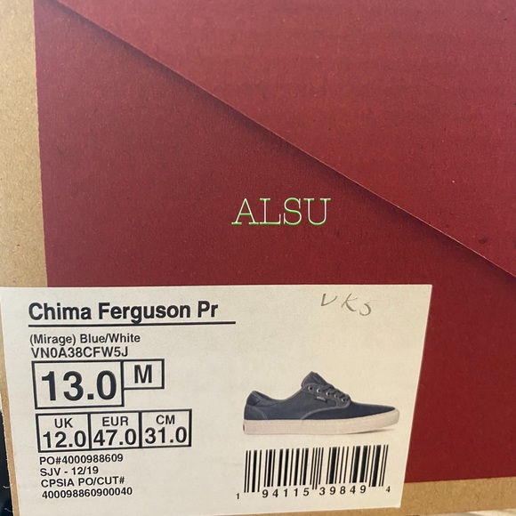 VANS Chima Ferguson Pro Suede Canvas Mirage Blue Sneakers Men's Size VN0A38CFW5J - Picture 10 of 10